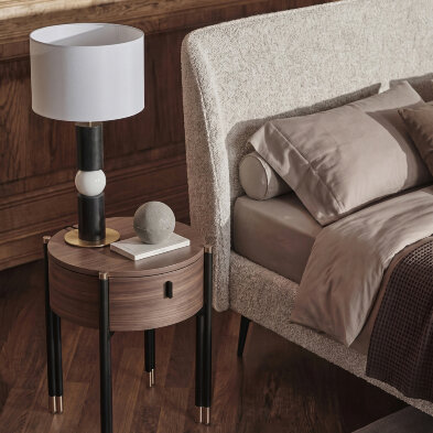 Кровать Mod Interiors Палома Альто 206 x 212 x h94 см, ткань букле Candy 101 Cream