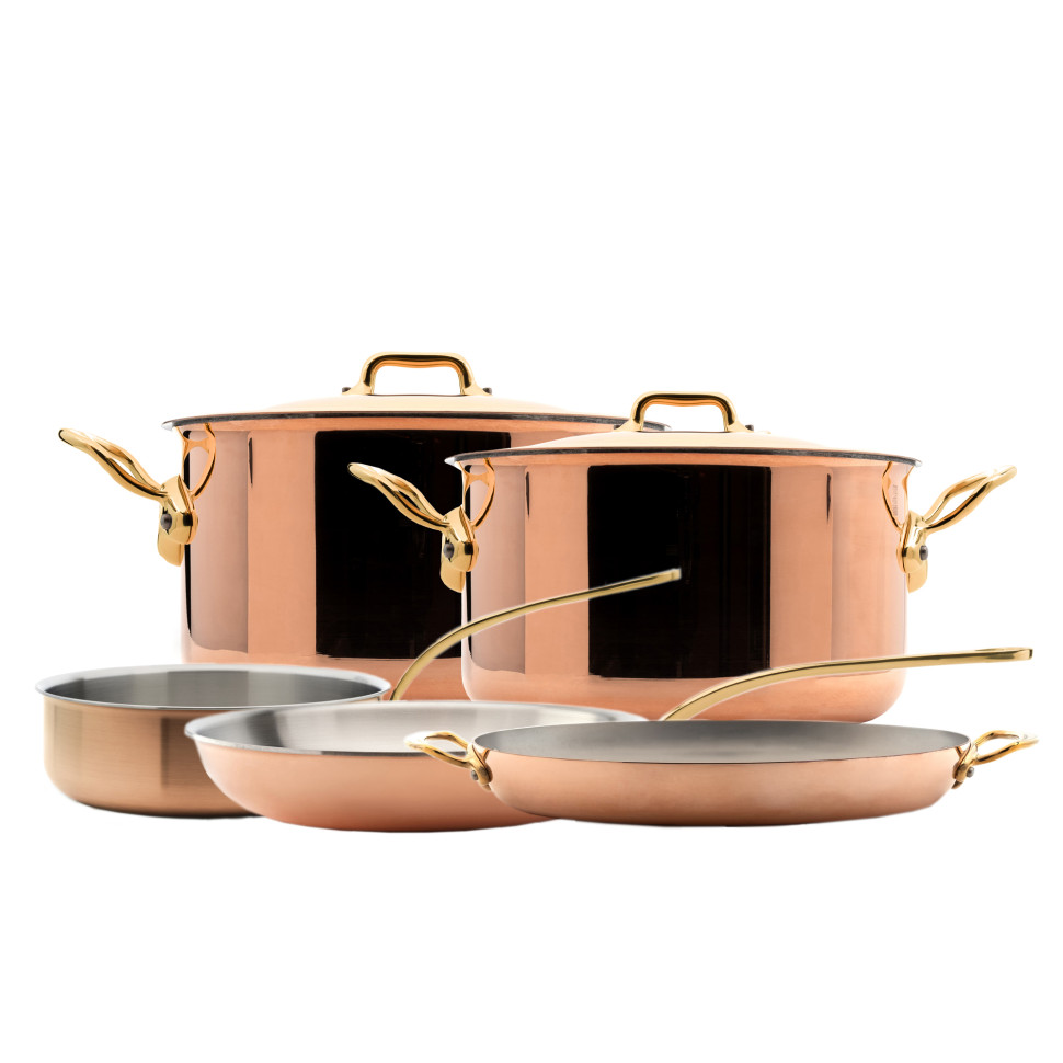 Набор посуды Mauviel M'150B M'HERITAGE, 11 предметов, нержавеющая сталь с медным покрытием