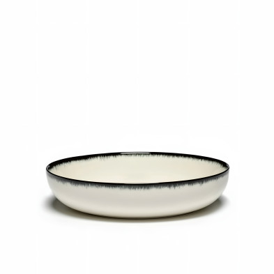 Комплект из 2-х салатников (малые) Serax De, диаметр 18,5 x h4,2 см, кремовый, чёрный, фарфор