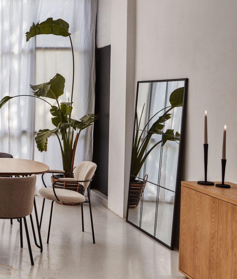 Зеркало La Forma Ulrica 100 x 2,5 x h160 см, чёрный металл - материал