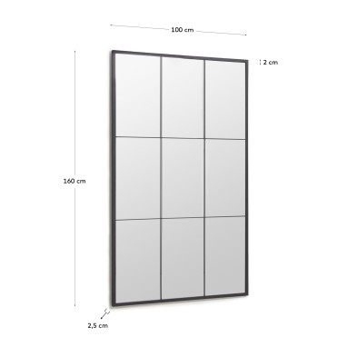 Зеркало La Forma Ulrica 100 x 2,5 x h160 см, чёрный металл