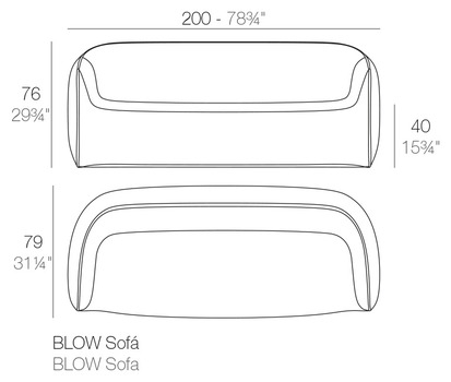 Размеры Диван Vondom Blow