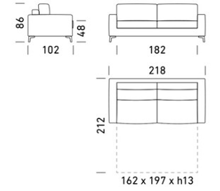 Диван-кровать Lisbona Dienne Sofas 218 x 102 x 86h nc102703