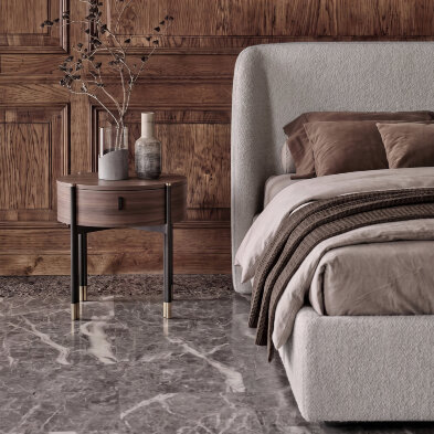 Кровать Mod Interiors Палома 226 x 212 x h102 см, ткань Candy 106 Cocoa
