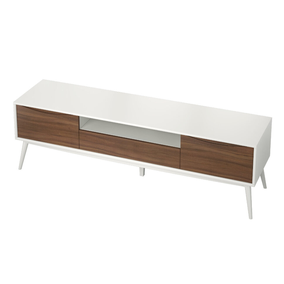 Тумба под телевизор Mod Interiors Sevilla 180 x 45 x h55 см, шпон ореха и белый лак - материал