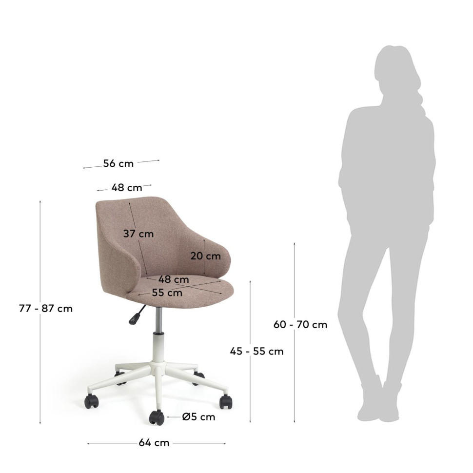 Офисное кресло La Forma Einara 64 x 64 x h77 см, розовое - стиль