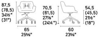 Размеры Офисное кресло Calligaris Cocoon CS2086-bi