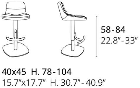 Размеры Барный стул Ozzio design Morfeo S512