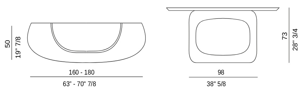 Размеры Консоль Eforma Polifemo console top cristallo