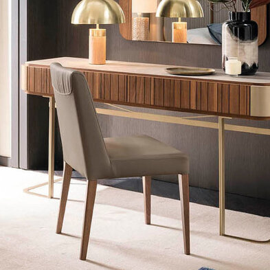 Стул Alf Italia Hera 51 x 57 x h87 см, орех, серая экокожа