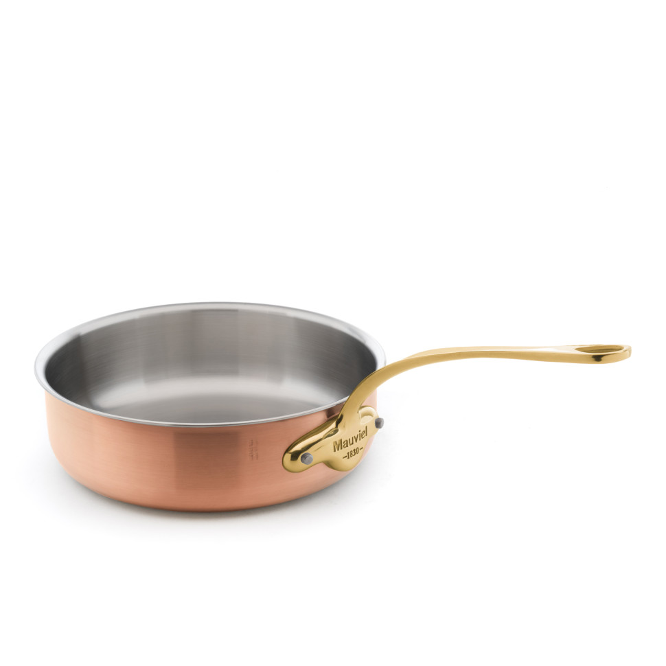 Сковорода с крышкой Mauviel M'150B M'HERITAGE, 3 л, диаметр 24 см, нержавеющая сталь, медь, бронзовая ручка