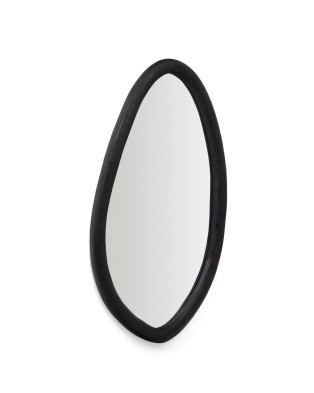 Зеркало La Forma Magrit 60 x 6 x h110 см, чёрное, из массива мунгура