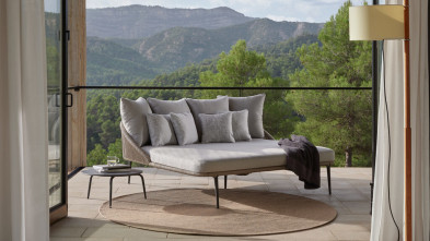 Кровать Skyline Design Rodona 160 x 160 x h71 см, плетёные верёвки, алюминий