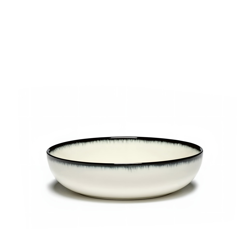 Комплект из 2-х салатников Serax DE, диаметр 15,5 x h4,2 см, кремовый, чёрный, фарфор