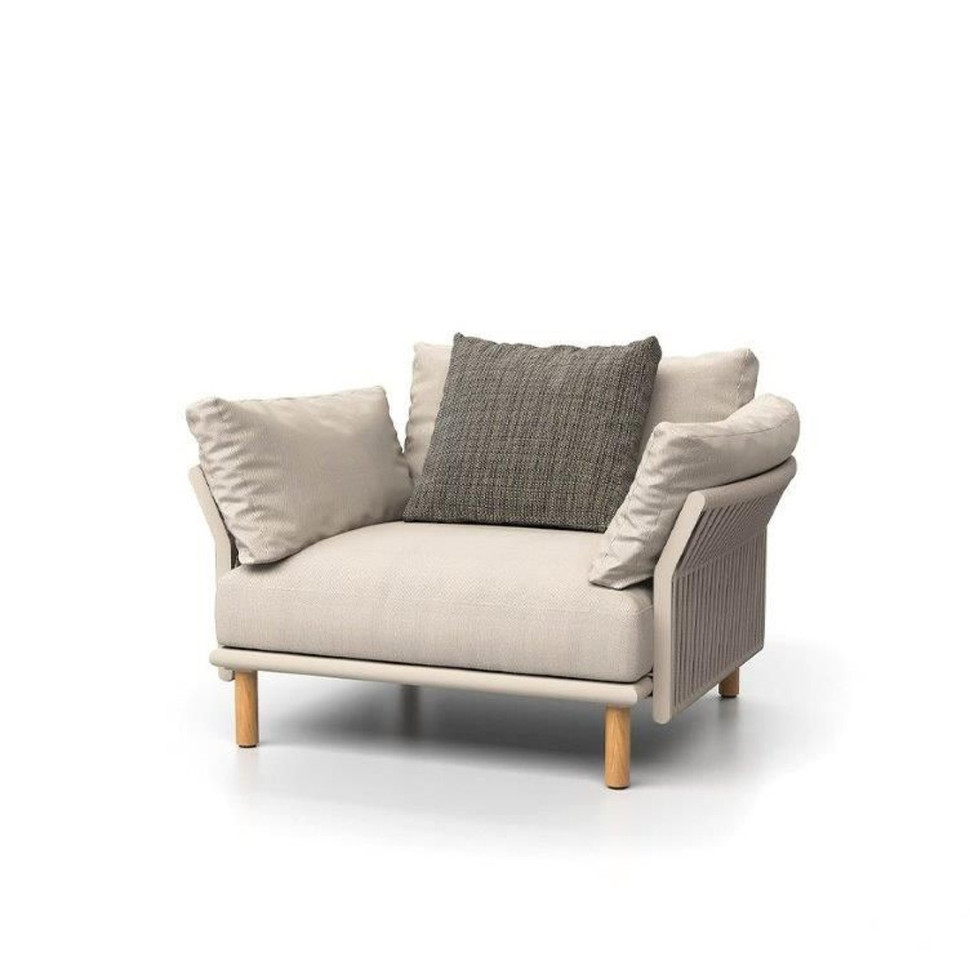 Кресло SKLD Studio Tempo 106 x 93 x h56 см, с алюминием и тиком