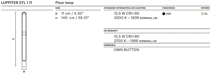 Размеры Светильник Masiero Luppiter STL1 11 Alabaster Размеры Светильник Masiero Luppiter STL1 11 Alabaster