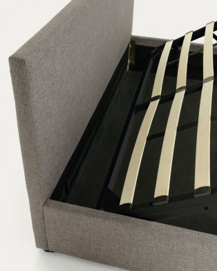 Кровать La Forma Nahiri 171 x 215 x h90 см, серая, с подъёмным механизмом
