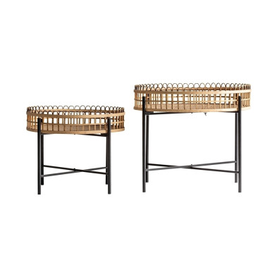 Набор столиков Vical Travnik диаметр 64 x h53 см, ротанг, бамбук