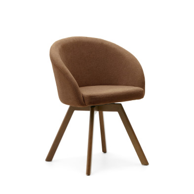 Кресло La Forma Marvin 59 x 54 x h77 см, в коричневой синели, ножки из ясеня