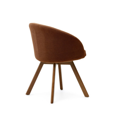Кресло La Forma Marvin 59 x 54 x h77 см, в коричневой синели, ножки из ясеня
