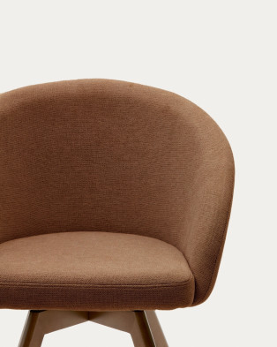 Кресло La Forma Marvin 59 x 54 x h77 см, в коричневой синели, ножки из ясеня