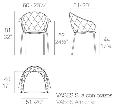 Размеры Стул Vondom Vases