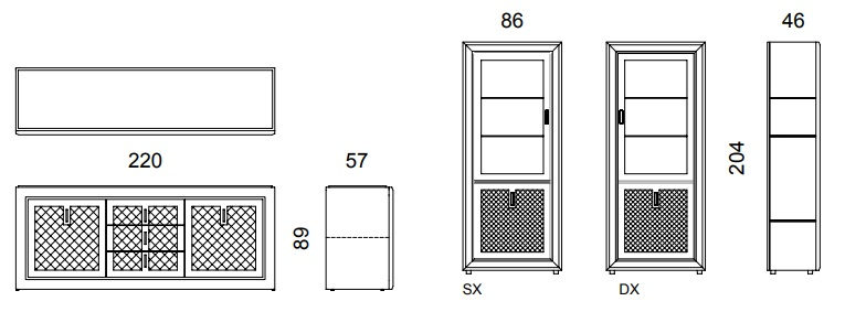 Размеры Стенка Dv home collection Adler Square Set
