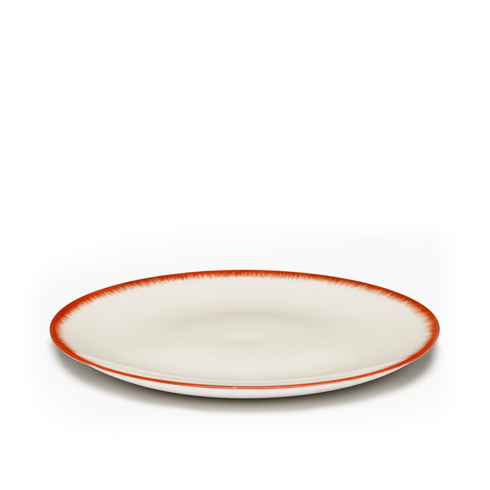 Комплект из 2-х обеденных тарелок Serax De, диаметр 24 см, кремовый, красный, фарфор