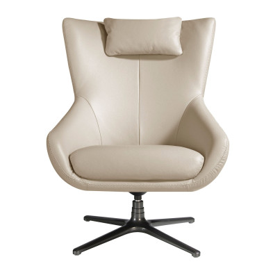 Поворотное кресло Angel Cerda 5090 A1001-M5652 76 x 90 x h100 см, бежевое, с кожаной обивкой