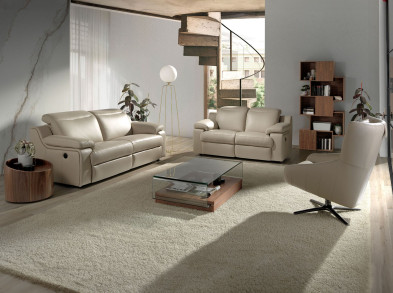 Поворотное кресло Angel Cerda 5090 A1001-M5652 76 x 90 x h100 см, бежевое, с кожаной обивкой
