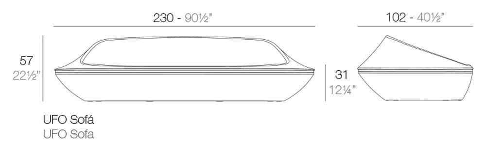 Размеры Диван Vondom Ufo