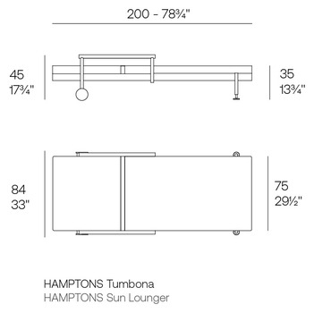 Размеры Кушетка Vondom Hamptons