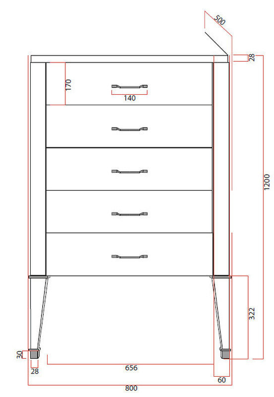Комод высокий Fratelli Barri Salerno 80 x 50 x 120h nc63910