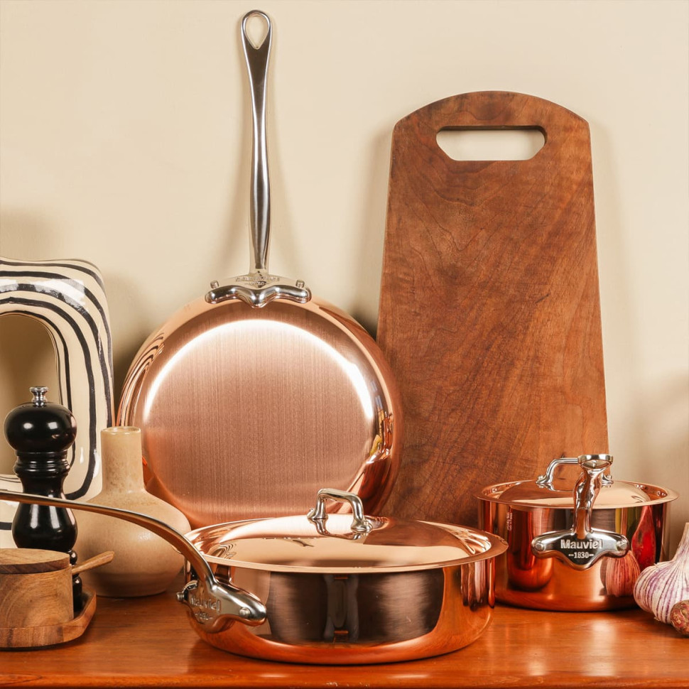 Сковорода для жарки Mauviel M'6S, диаметр 26 см, нержавеющая сталь, медь