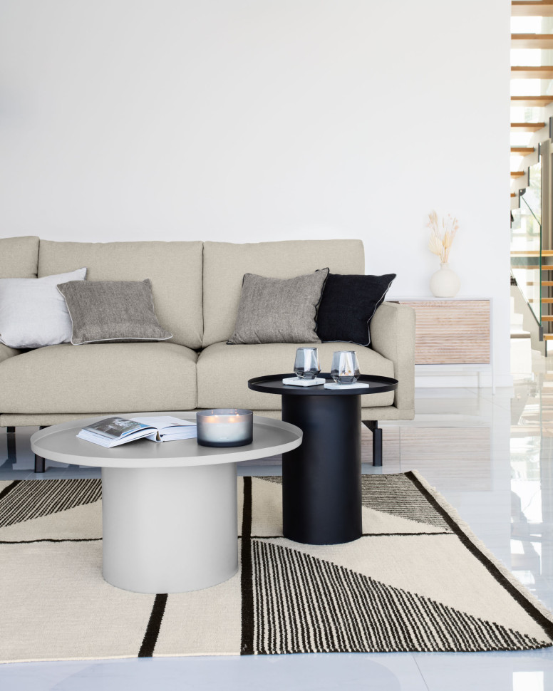 Журнальный столик La Forma Fleksa диаметр 72 x h36 см, серый металл