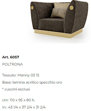 Размеры Кресло Bizzotto Italia Symphony 6057