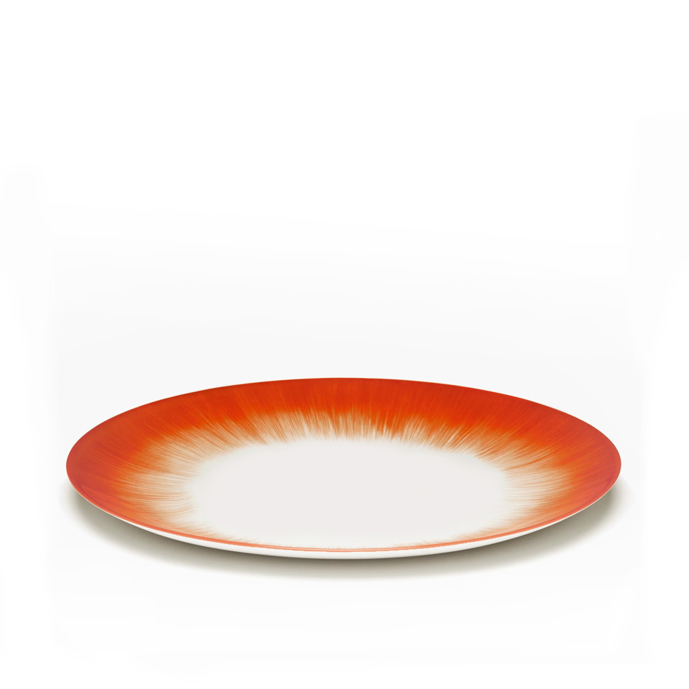 Комплект из 2-х обеденных тарелок Serax DE, диаметр 24 см, красный, кремовый, фарфор