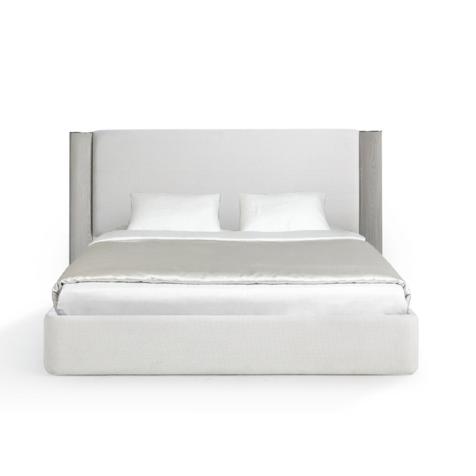 Кровать Fratelli Barri Noli 224,5 x 214,5 x h131 см, с решёткой, бежевая ткань - фото товара