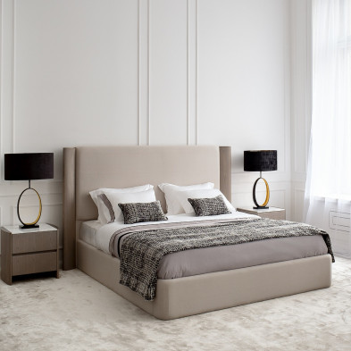 Кровать Fratelli Barri Noli 224,5 x 214,5 x h131 см, с решёткой, бежевая ткань