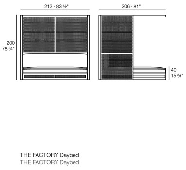 Размеры Кушетка Vondom The Factory