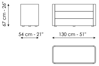 Размеры Комод Bonaldo Arragan Размеры Комод Bonaldo Arragan