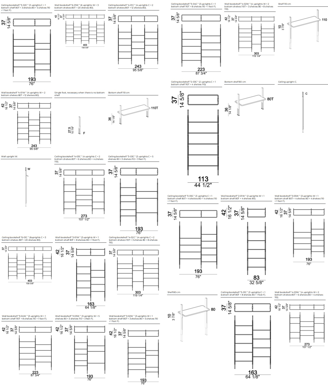 Размеры Стеллаж Arketipo Roxanne