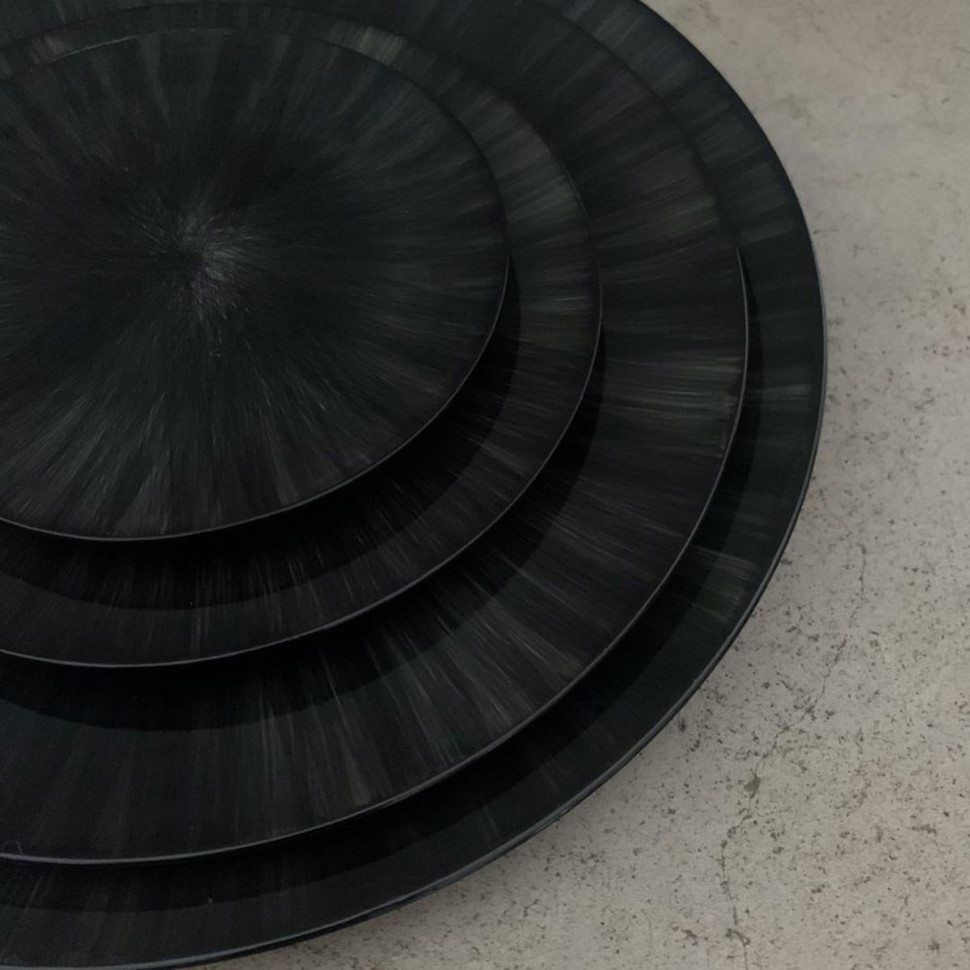 Комплект из 2-х обеденных тарелок Serax DE, диаметр 24 см, чёрный, фарфор