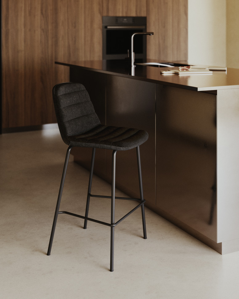 Полубарный стул La Forma Zunilda 51 x 50,5 x h92,5 см, чёрный, высота сиденья 65 см