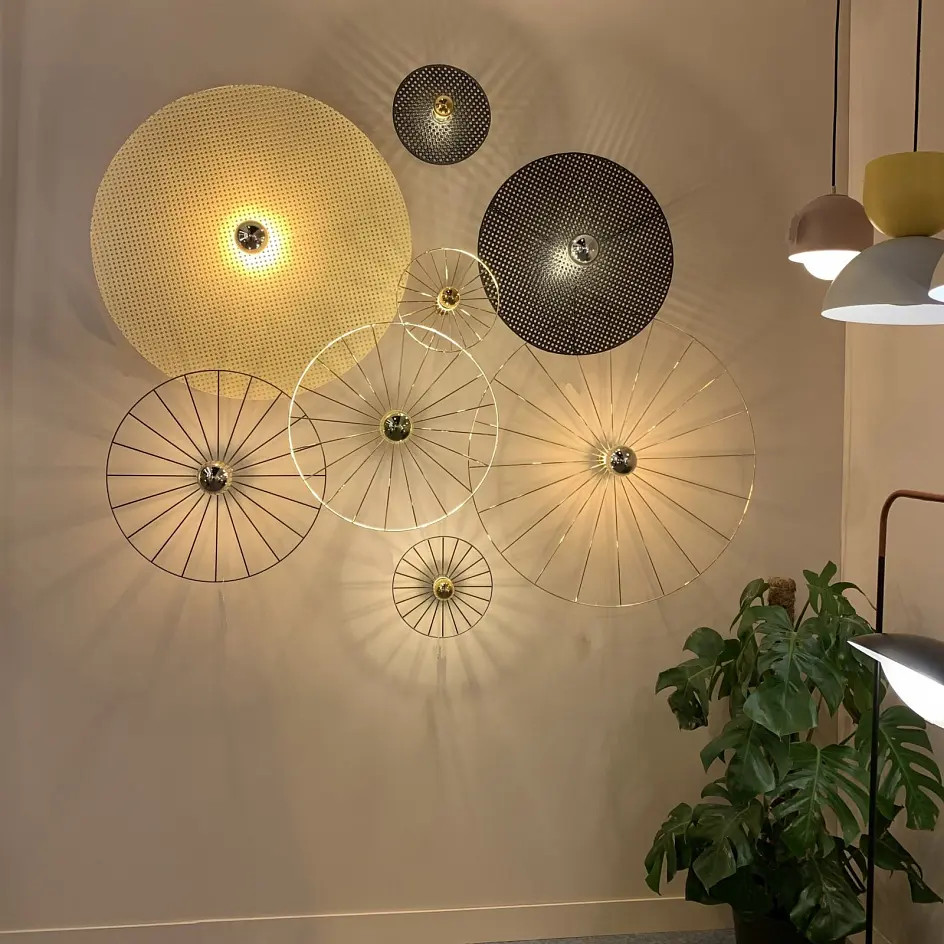 Бра Aromas del Campo Tan Tan диаметр 90 см, чёрный ротанг и чёрный металл - стиль