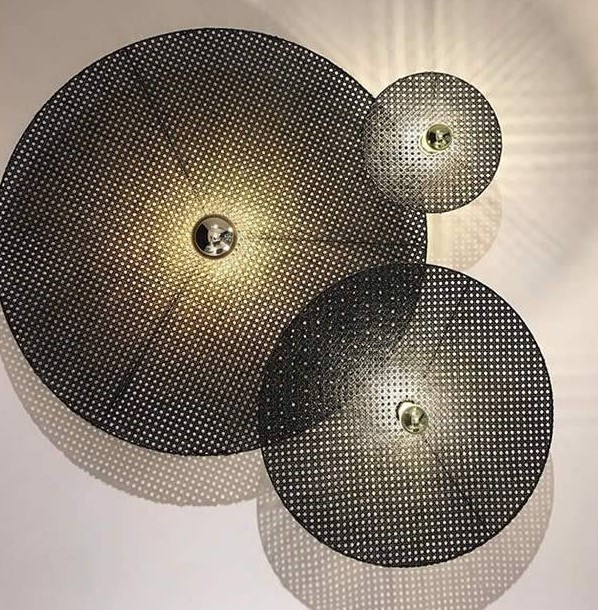 Бра Aromas del Campo Tan Tan диаметр 90 см, чёрный ротанг и чёрный металл