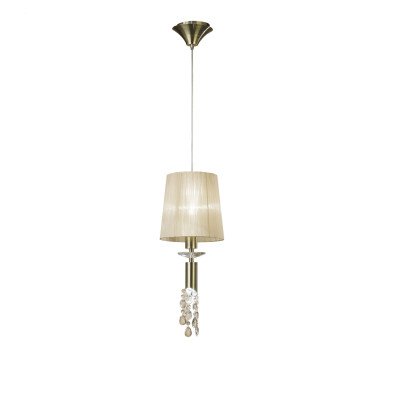 Люстра подвесная Mantra Tiffany 3881, диаметр 23 x h62,5 см, в отделке хром или античная бронза