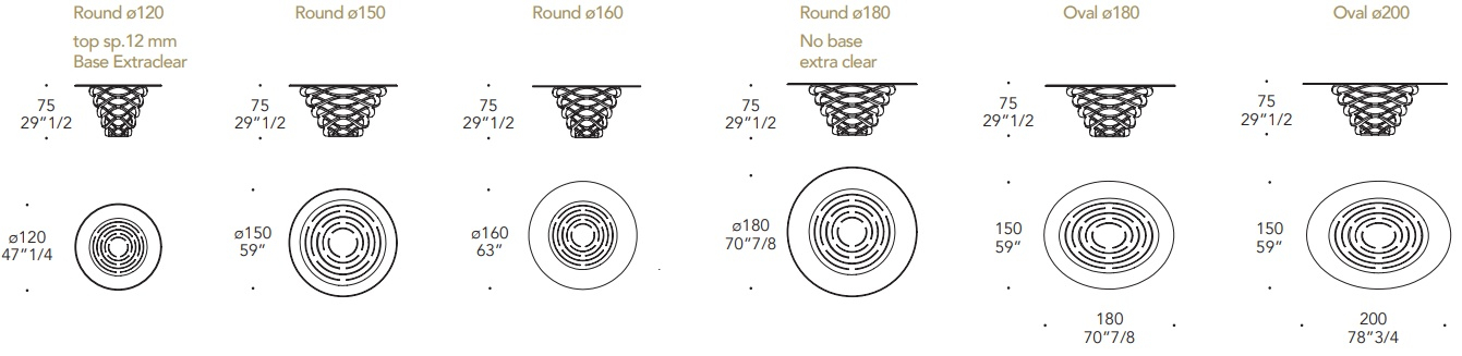 Размеры Стол Reflex Disegno Neolitico 72 vetro Размеры Стол Reflex Disegno Neolitico 72 vetro