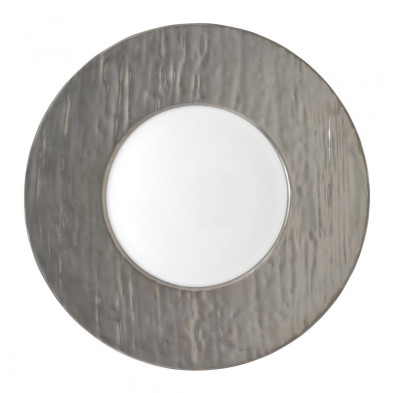 Тарелка сервировочная Raynaud Makassar Platine, диаметр 32 см, платиновая, фарфор