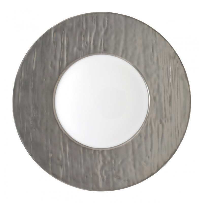Тарелка сервировочная Raynaud Makassar Platine, диаметр 32 см, платиновая, фарфор